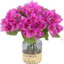 6PCS Fuchsia Flowers Artificial Bougainvillea Real Touch Fake Bougainvillea Faux Flowers with Stems for Wedding Party Home Indoor and Outdoor Table Centerpieces Decor (Fuchsia)