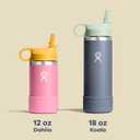 Hydro Flask Kids Water Bottle for School - Stainless Steel and Insulated with Straw Cap - 12 Oz in Anemone Purple