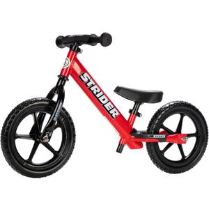 Strider 12" Sport Bike, Red - No Pedal Balance Bicycle for Kids 1 to 4 Years - Includes Safety Pad, Padded Seat, Mini Grips & Flat-Free Tires - Tool-Free Assembly & Adjustments