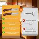 2 x Multi-Functional Vegetable Peeler with Wooden Handle,3-in-1 Stainless Steel Stainless Steel Veggie Cutter with Bottle Opener,Kitchen Tool for Fruit Veggie Pumpkin That Need to Be Peeled(2PCS)