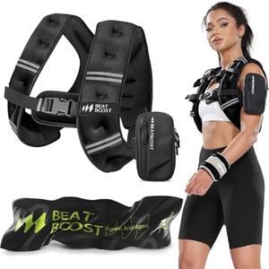 Weighted Vest for Women Men BeatBoost 5 lb Weight Vest with Ironsand for Walking Strength Training Running Workout Black