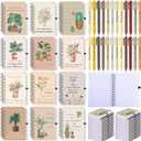 Kosiz 48 Pcs/24 Set Positive Affirmation Gifts Bulk for Women Men Gratitude Spiral Journals with Pens Motivational Notebooks Back to School Gifts for Students Employee Coworker Teacher Nurse (Flower)