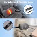 KNQZE Heated Lumbar Support Pillow for Office Chair, Car, Bed, and Recliner-Customizable Height for Personalized Comfort - Relieves Lower Back Pain and Enhances Posture