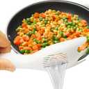 3 x Multifunctional Scoop Strainer  Kitchen Discovery  Slotted Colander Spoon Scoops and Drains, Serves Rice, Separates Eggs, Sprinkles Powdered Sugar 8x2.25x1.25