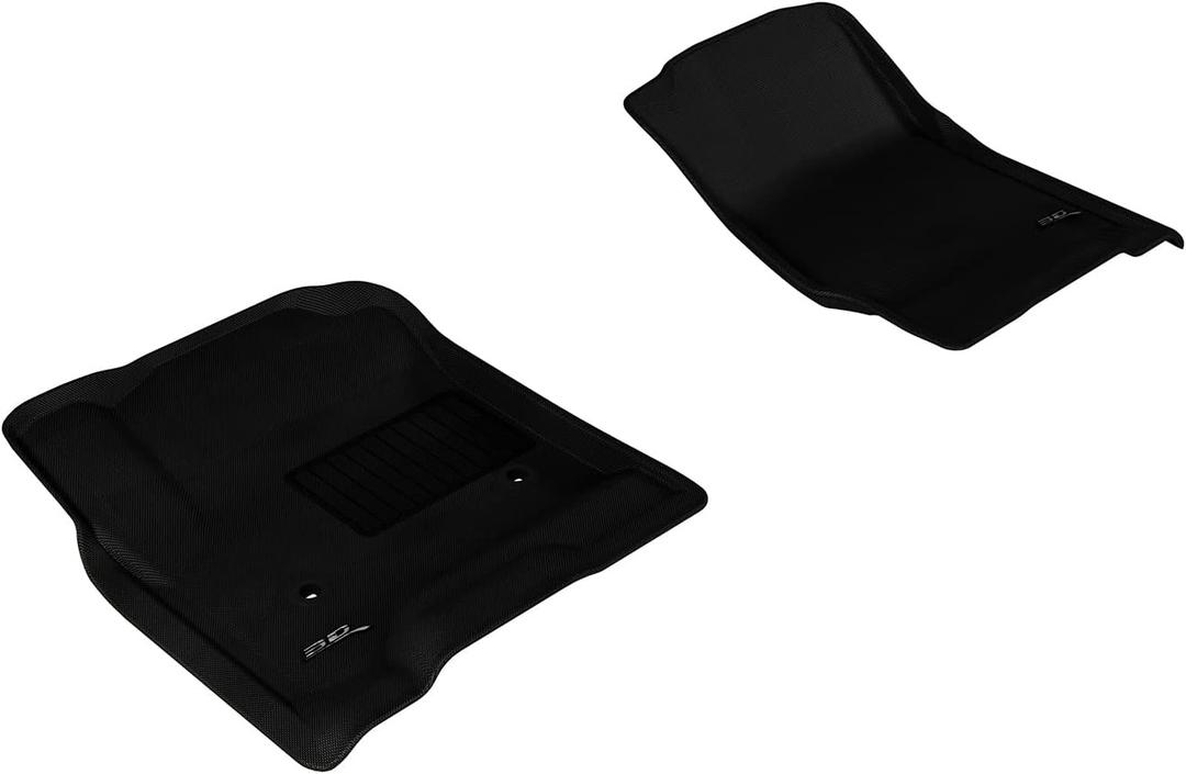 3D MAXpider Front Row Custom Fit All-Weather Floor Mat for Select Chevrolet Equinox/GMC Terrain Models - Kagu Rubber (Black)