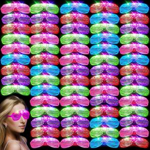 120 PCS Glow In The Dark Party Supplies, Light Up Glasses, Led Glasses, Glow In The Dark Glasses, Glow Party Supplies, Neon Party Glasses for Glow Party, Wedding, Birthday, New Year, Rave, Carnival