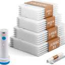 24 Pack Vacuum Storage Bags,Space Saver Bags for Clothing,Comforters,and Bedding,Includes 5 Jumbo, 5 Large, 5 Medium, 5 Small/4 Roll Bags,Compression for Closet & Travel, With Electric Pump