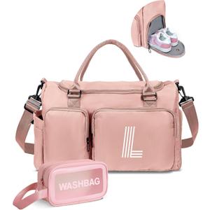 Monogram Duffle Bag Women Girls Gift: Initial Overnight bags, Dance Cheer bag Sports for Girl, Kid Gymnastics Bags, Birthday Gifts for Women Girls Kids Teens Mom Teacher (ink)