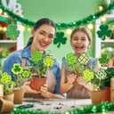 12 Pcs St. Patrick's Day Planter Stakes Shamrock Green Gnomes Decorative Garden Stakes Table Centerpieces Decorations for St. Patrick's Day Irish Party Supplies