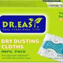 Dr.Easy Dry Sweeping Cloths,72ct Disposable Mopping Pads Refil Pack,fits SWIFFER Sweeper and Other Electrostatic Mop Heads for Floor Mopping and Cleaning.Bigger Size 8x11in,Catch& Lock Dirt & Hair. (White)