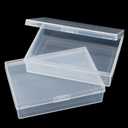 Playing Card Case Box, 3.6''x2.6''x0.8'' Deck Plastic Boxes Gaming Card Holder Organizer Empty Snaps Closed Clear Plastic Sort Storage Box, Pack of 2