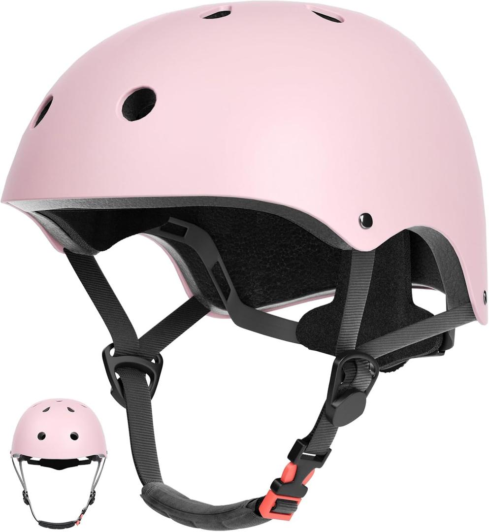 67i Kids Bike Helmet Toddler Helmets for Ages 3-8 Years Old Girls Boys Kid Adjustable Skateboard Bicycle Helmets Multi-Sport Ventilation Skateboarding Cycling Scooter Roller Skate Helmet (Small, Light Pink)