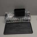 ANTOPY Sink Dish Drying Rack - Expandable Small Dish Rack Over Sinks with Silicone Drying Tray, Dish Drainer for Kitchen Counter with Cutlery Holder, Drying Rack Fit for 14-19 Kitchen Sink