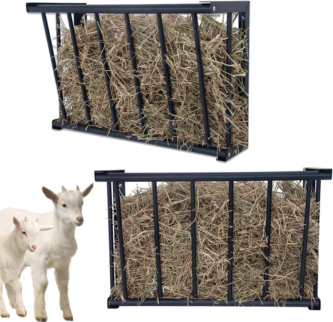 1Pcs Wall Mount Hay Rack, 27'' Long Livestock Hay Feeder with 16 Gallon Capacity, Carbon Steel Hay Feeder for Sheep, Goats, Horses, Indoor Outdoor Uses
