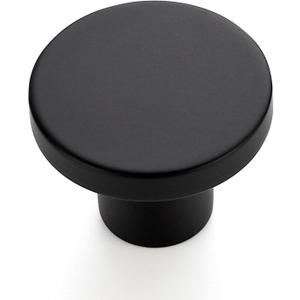 Ravinte 10 Pack Matte Black Cabinet and Drawer Knobs - 1-1/5 Inch Round Pulls for Kitchen, Dressers and Closets