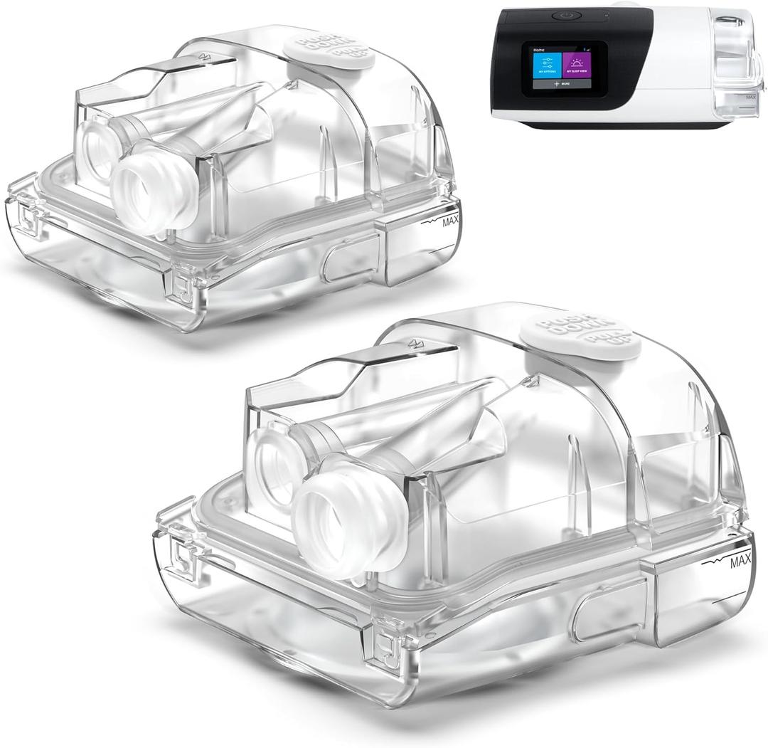 2 Pack Water Chambers for AirSense 11 & AirCurve 11, Upgraded Leak-Proof CPAP Supplies, Easy Refill Humidifier Tanks with Direct Fill Port, Improved Sealing & Hassle-Free Cleaning