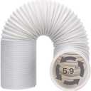 Portable Air Conditioner Exhaust Hose, 5.9 Inch Diameter and Length up to 78.7 Inch, Anti-Clockwise Thread Universal for Many Portable Air Conditioners