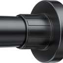 Ausemku Shower Curtain Rod 32 to 80 Inch - 1 Inch Diameter Never Rust Non-Slip Spring Tension Curtain Rod No Drilling Stainless Steel Telescoping Rod (32-80 Inches, Black)