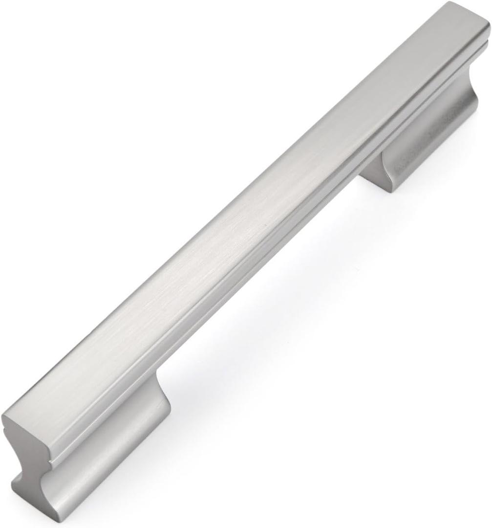 Haliwu 10 Pack Brushed Nickel Cabinet Pulls 5 Inch Brushed Nickel Cabinet Pulls Silver Drawer Dresser Handles Silver Kitchen Cupboard Handles Modern Drawer Dresser Cupboard Hardware (128mm (5 Inchch) hole centers)