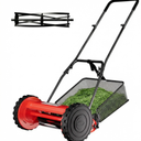 Garvee 16" Cordless Manual Reel Lawn Mower, Walk-Behind Push Mower with 5-Blade Cutting System, Durable Steel Frame, Adjustable Cutting Height, Comfort Grip Handle & 7.9-Gallon Grass Catcher
