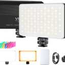 VIJIM VL120 LED on Camera Video Light,Mini Bi-Color Portable Photography Lighting w 6 Color Filters, 3100mAh Rechargeable CRI 95+ 3200K-6500K Dimmable LED Panel Light for DSLR Camera