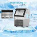 COWSAR Commercial Ice Maker Machine, 80Lbs/24H Stainless Steel Undercounter Ice Maker with 24Lbs Storage Capacity, Self-Cleaning Freestanding Ice Machine for Home, Bar, Restaurant, Office, Outdoor