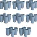 Sterilite Set of Four 20 Oz Tumblers, Reusable Plastic Cups For Drinking Water or Juice, Freezer and Dishwasher Safe, Blue, 8-Pack