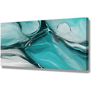 Large Canvas Painting Abstract Wall Art Living Room Canvas Wall Decor Bedroom Teal Wall Art Room Wall Art Office Wall Art Home Decor Abstract Watercolor Art Kitchen Poster Art Wall Decor Painting 24"x48"x1 (47.3L" x 23.6W", AbstractWall Art)