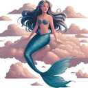 Mermaid Beautiful Siren Mermaid Silhouette Cartoon Wall Decal Wall Dcor Vinyl Sticker Size: 20 x 20