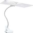 Magnifying Glass with Clip Computer Screen, Clip On Magnifying Glass with Light Hands 4X Magnification Large Clear Lens Flexible Hose Magnifier for Reading Repair Crafts