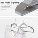 HOUSE DAY Plastic Hangers 50 Pack, Grey Plastic Clothes Hangers Non Slip with Rubber Grip, Heavy Duty Hanger with 360 Swivel Metal Hook, Ultra Thin Hangers Space Saving for Closet Organizer