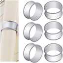 Frjjthchy 11 Pcs Stainless Steel Bead Side Napkin Rings Delicate Serviette Buckles (Silver)