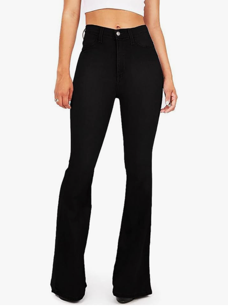 KDF Flare Jeans for Women Women's Bootcut Bell Bottom Jeans High Waisted Stretch Slimming Bell Bottoms Jeans 10
