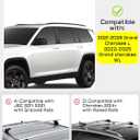 Roof Rack Cross Bars Compatible with Grand Cherokee L 2021-2025 and 2022-2025 Grand Cherokee WL with Anti-Theft Lock, Black Matte Aluminum Anti-Corrosion Crossbars