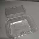 SENENQU 200PCS Disposable Plastic Hinged Food Container - Clear Clamshell Food Containers, 6.7" Length x 3.9" Width x 2.6" Depth Cheesecake Container Disposable to Go Box