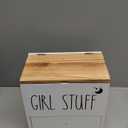 Tampon Holder for Bathroom Decor and Storage, Wood Feminine Product Organizer with Drawer and Lid, Pad and Tampon Organizer Bathroom Accessories Box for Tampon Storage, White Cotton Ball/Swab Holder