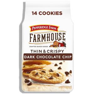 2 x Pepperidge Farm Farmhouse Thin and Crispy Dark Chocolate Chip Cookies, 6.9 OZ Bag (14 Cookies)