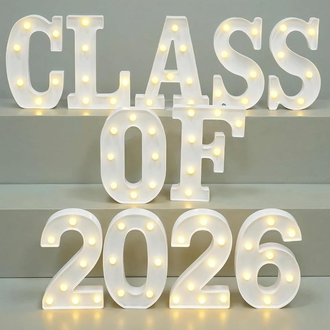 KatchOn, Class of 2026 Neon Sign - 8x5 Inch | Graduation Light Up Sign 2026 Led Neon Signs for Graduation Decorations 2026 | Class of 2026 Grad Light Up Letters for Graduation Party Decorations