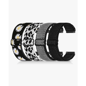 4 Pack 22mm Elastic Bands Compatible with Garmin Venu 3/2, Vivoactive 4 (45mm), Garmin Forerunner 570 (47mm)/255/265, Amazfit GTR 4/3/2, Smartwatch Band for Amazfit Bip 6/5, Amazfit Balance