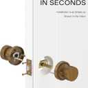 Asidrama 6 Pack Antique Brass Privacy Door Knobs with Lock, Vintage Door Handles with Antique Brass Door Knobs Interior for Bedroom or Bathroom, Heavy Duty Door Lever for Left Right Sided Doors
