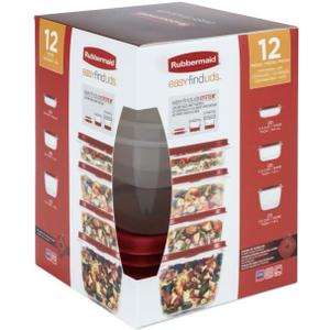 Rubbermaid Set of 12 Easy Find Vented Lids Food Storage Containers