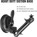 Heavy Duty 100mm Suction Cup w/Adjustable 2-Ball-Head Action Camera Dash Cam Phone Car Mount Vehicle Windshield Holder for iPhone GoPro insta360 DJI Akaso Video Recording (1.5kg Load)