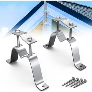 2 PACK Wall Mount Pair for TV Antenna Mast Brackets,Heavy Duty 3" Antenna Wall Mount bracket for Weather Station and Amateur Antenna,Antenna Mast Mount Bracket,Adjustable Antenna Mast Mount Up to 2.5