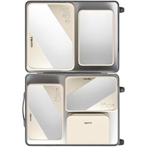 EZZNTIAL Packing Cubes for Travel, Suitcase Essentials Organizer Bags Set for Luggage, Road Trip Travel Accessories in 4 Sizes (Extra Large, Large, Medium, Small),Suitable for 20-inch suitcase Cream, 2 Pack
