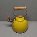 ROCKURWOK Tea Kettle, Tea Pot with Cool Touch Ergonomic Handle, Teapot Food Grade Stainless Steel, Tea Kettle Stovetop, Kettle Teapot, Whistling Tea Kettle, Small Tea Kettles, 1.6 Quart (Yellow)