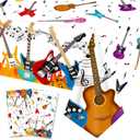 C L cooper life 2pcs Guitar Tablecloths for Guitar Birthday Party Decoration Guitar Music Note Table Covers Music Theme Table Decor for Guitar Music Theme Party Baby Shower Supplies