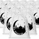 Boao 24 Count Eid Gift Bags, Black, 25 x 20 cm/ 9.84 x 7.87 inches, Religious Theme, Ideal for Eid Parties and Gatherings