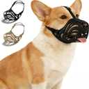 Dog Muzzle, Silicone Dog Muzzle, Durable, Breathable, Anti Bite, Anti Barking, Allow for Drinking Water, Adjustable Strap, Suitable for Dogs (Black, XL)