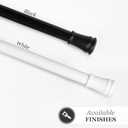 Kenney Rogers Twist & Fit Tension Window Curtain Rod, No Tools Installation, 5/8" Diameter, Adjustable 4884", Black