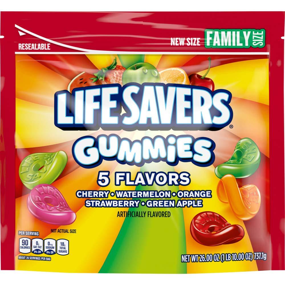 LIFE SAVERS 5 Flavors Gummies Candy Bag, Gummy Candy Snacks, 26 oz 6 Pack | 5 Flavors gummy candy bags bulk; 26 oz Pack of 6 for snacks, treats, goodie bags, road trips, lunchbox, office Best By: 12/2026
